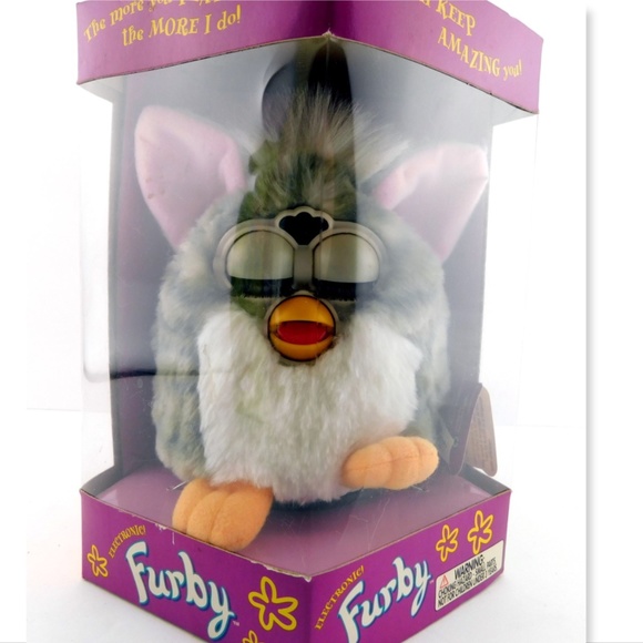 New Gray FURBY 1998 Pink Ears White Belly 70-800 - Picture 4 of 6